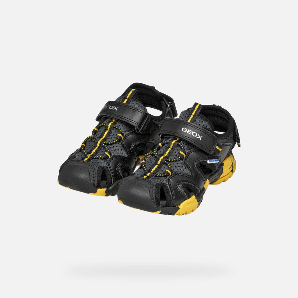 Sandales Garçon JR BOREALIS Noir/Jaune 3/7