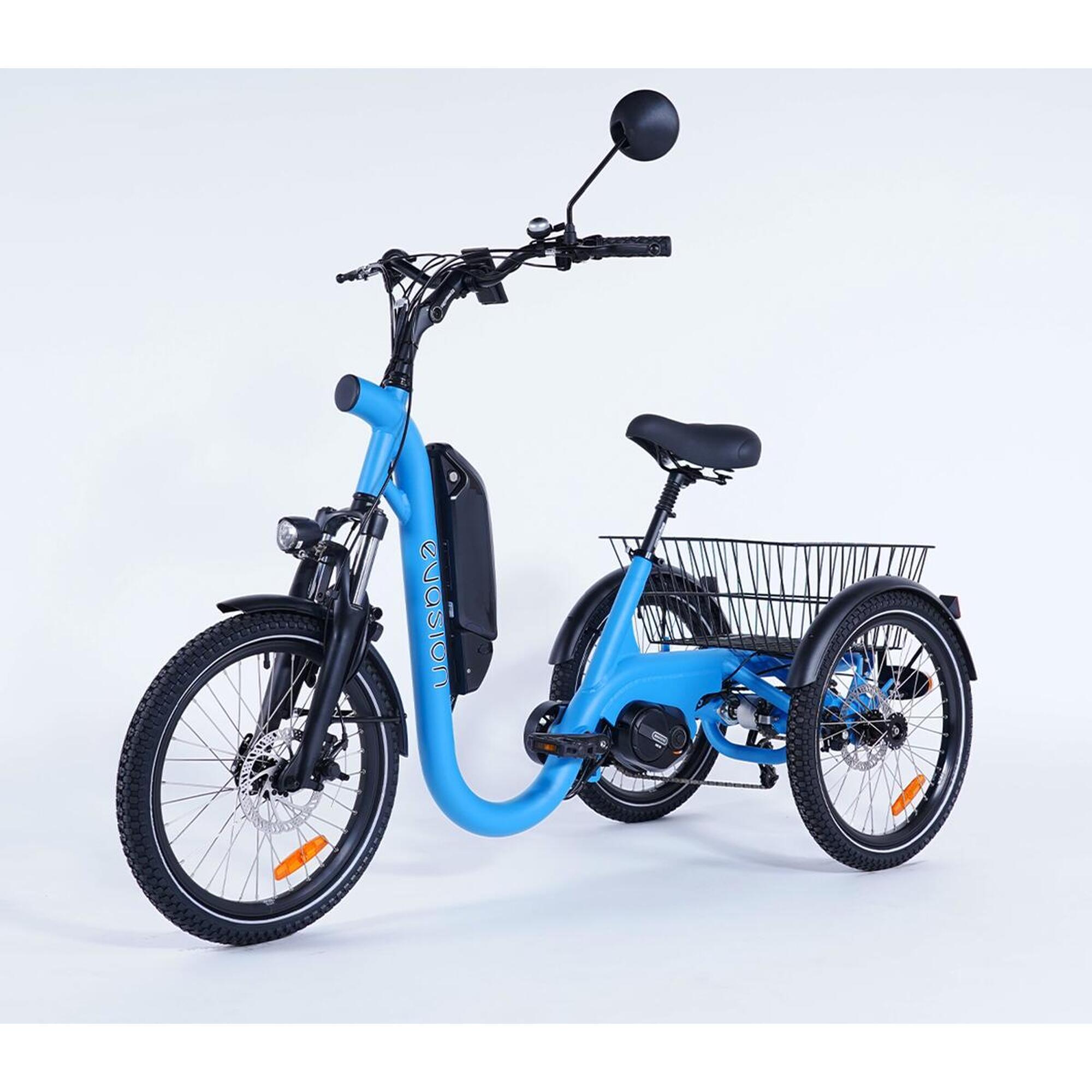 Damius - Tricycle Adulte Électrique Evasion Moteur Pédalier 95nm - Separable - Tricycle - Bleu - Decathlon