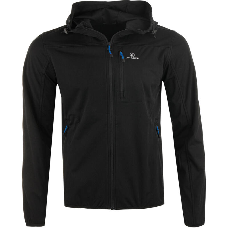 Męska Kurtka Softshell Athl. DPT Agar Czarna - Odporna na Wiatr i Oddychająca