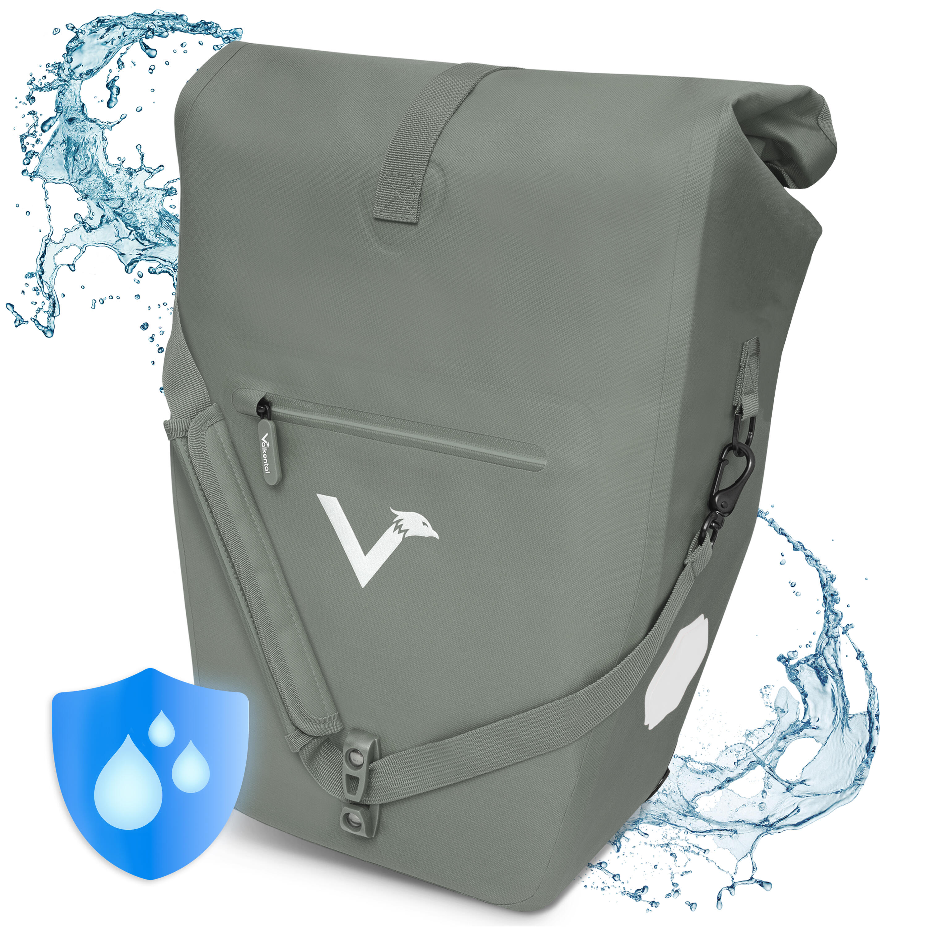 Valkental - Sacoche Velo Sacoche De Porte-bagages, Bikepacking Sacoche De Paule Etanche 28l - Sacoche Vélo - Vert - 28 L - Decathlon