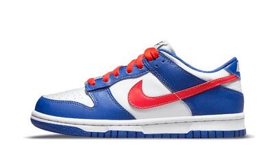 Scarpe Dunk Low White Royal Red