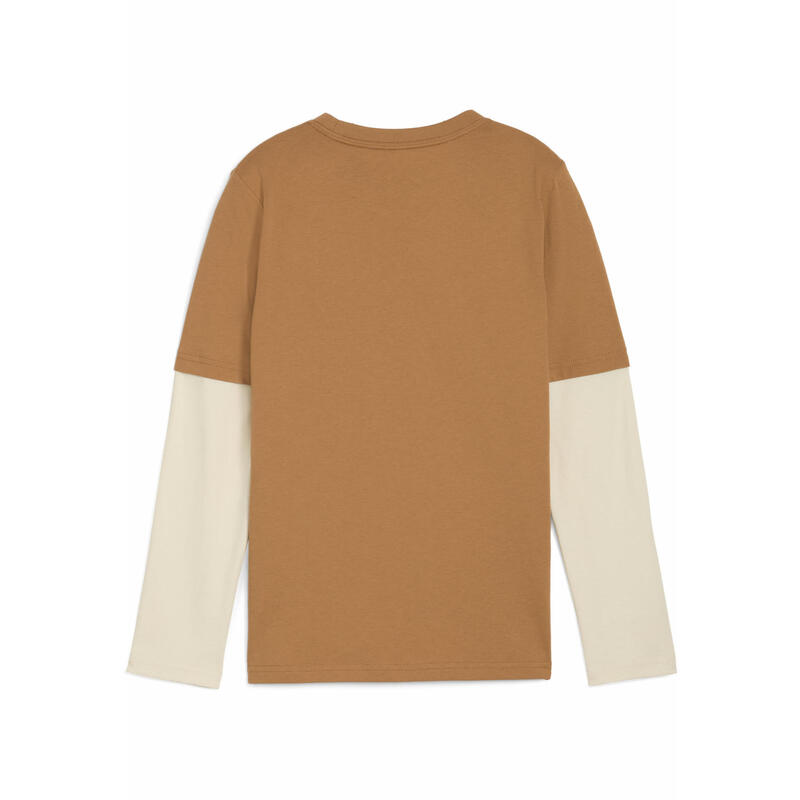 Młodzieżowa warstwowa koszulka MID90s z długim rękawem PUMA Melted Caramel Brown