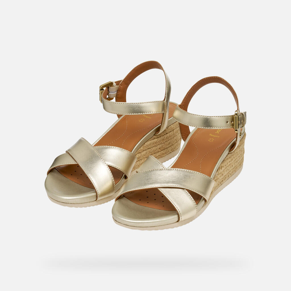 Sandales Femme ISCHIA CORDA WOMAN Or Clair 4/7