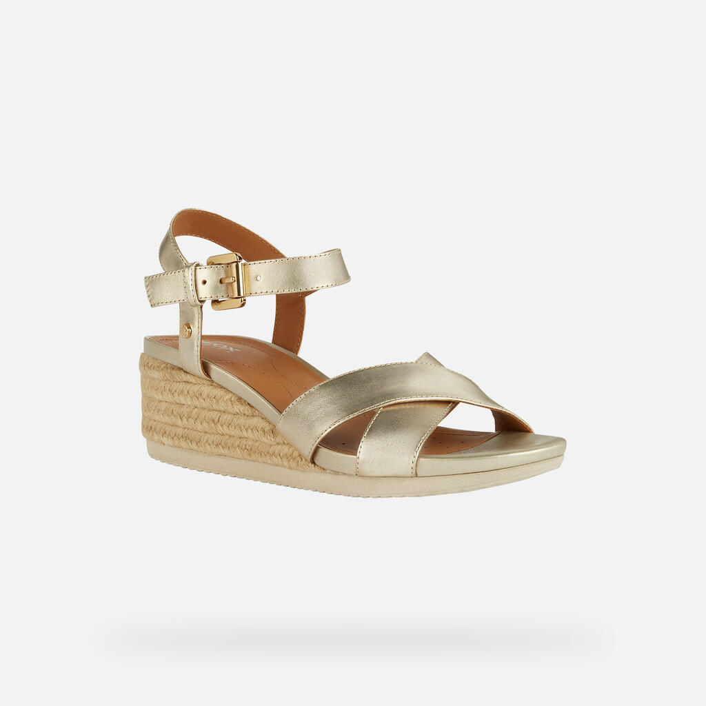 Sandales Femme ISCHIA CORDA WOMAN Or Clair 5/7