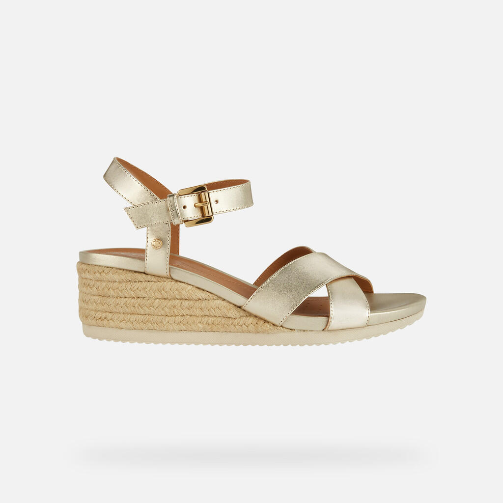 Sandales Femme ISCHIA CORDA WOMAN Or Clair 2/7