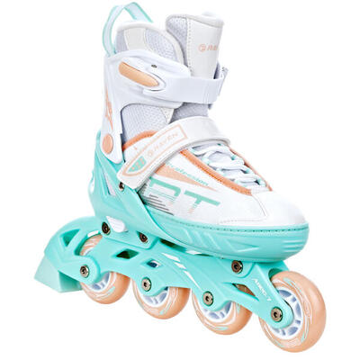 Inline skates verstelbare profession wit/mint/oranje