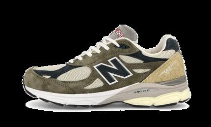 Calzado - Running - Unisex - Cómodo, Duradero - 990 v3 Made In USA - Verde/Crema