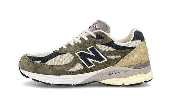 Calzado - Running - Unisex - Cómodo, Duradero - 990 v3 Made In USA - Verde/Crema
