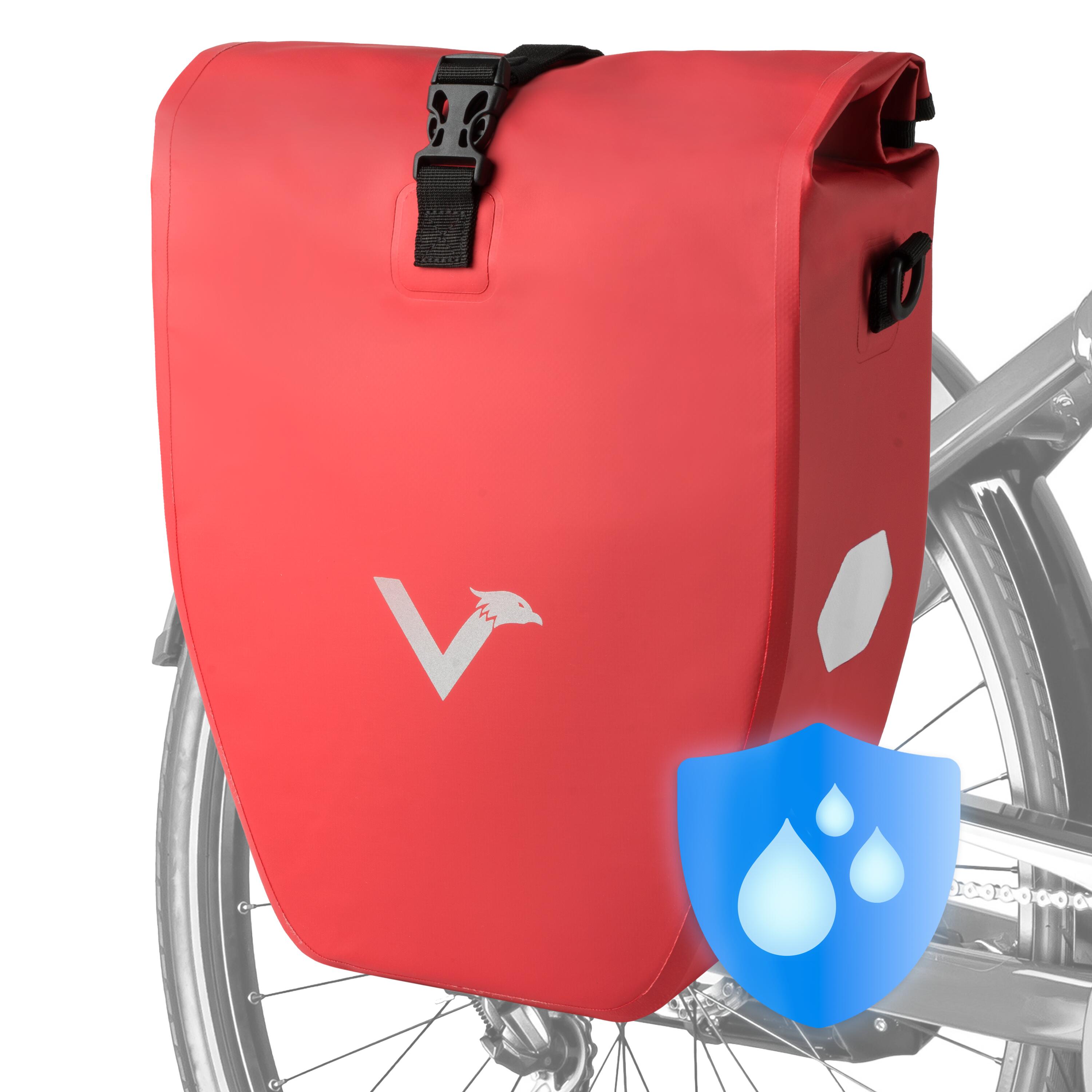 Valkental - Sacoche Velo Sacoche De Porte-bagages Velo Etanche À Vélo 20l Bikepacking - Sacoche Vélo - Rouge - 20l - Decathlon