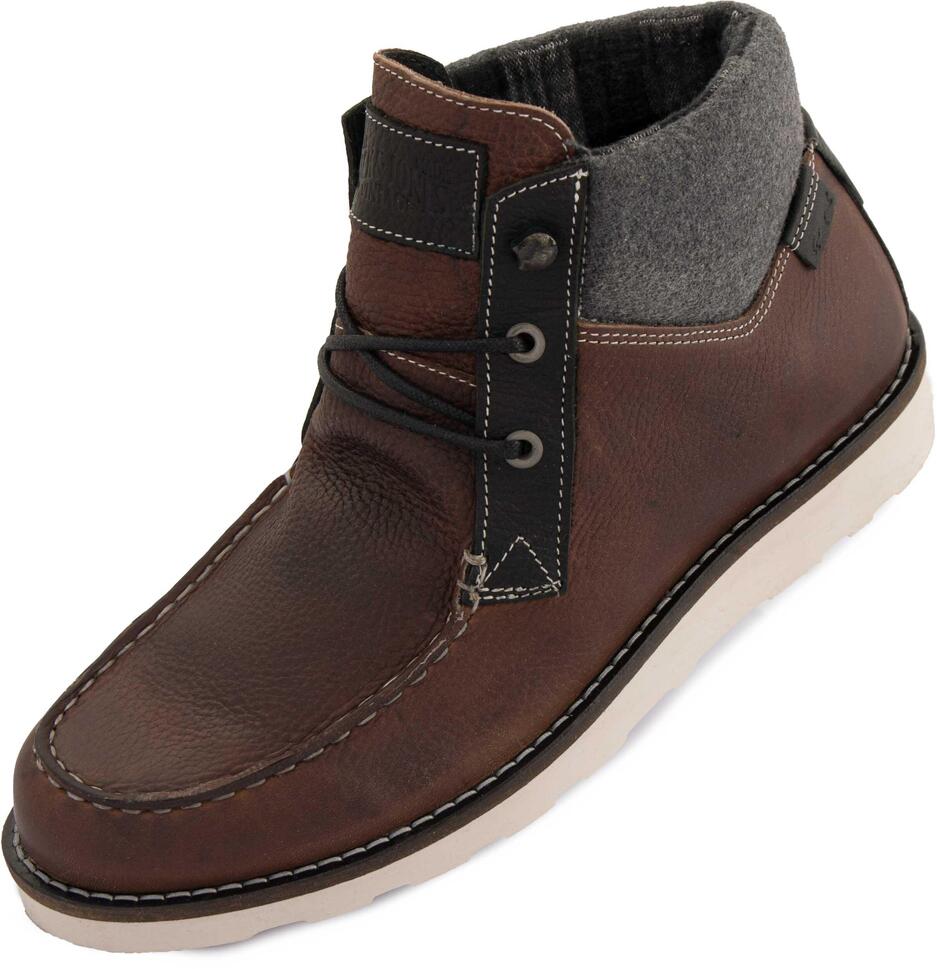 Męskie skórzane buty Jack & Jones McKinley - Kawa - Rozmiar 41