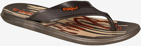 Chanclas Coqui Levi para hombres en marrón y naranja, tamaño 42