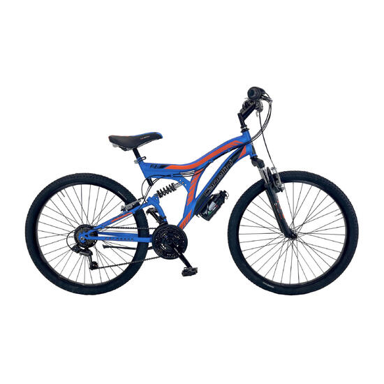 Rower Dziecięcy MTB Canellini COLORADO 26" z pełnym zawieszeniem - Nieb./Pom.