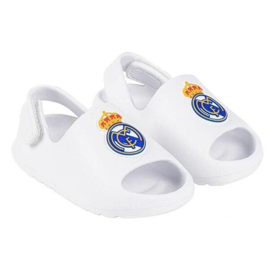 Chanclas Pala Con Velcro Real Madrid Blanco Niño