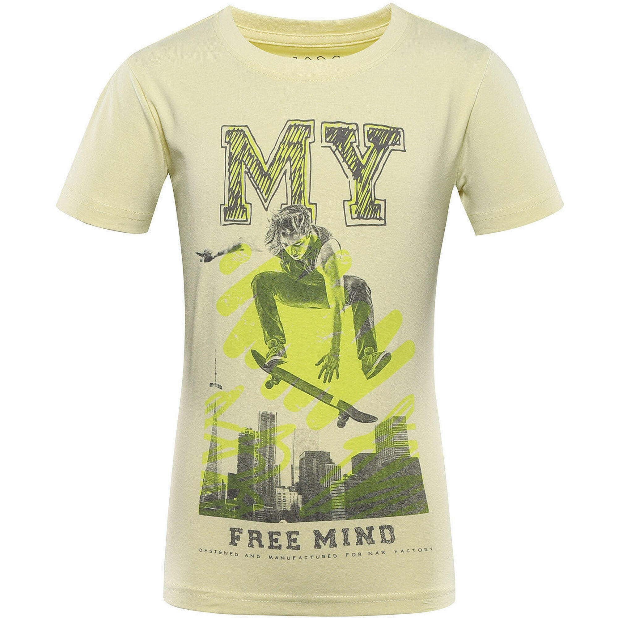 T-shirt Dziecięcy Nax Loreto 104-110 - Miękka Bawełna z Żywym Nadrukiem