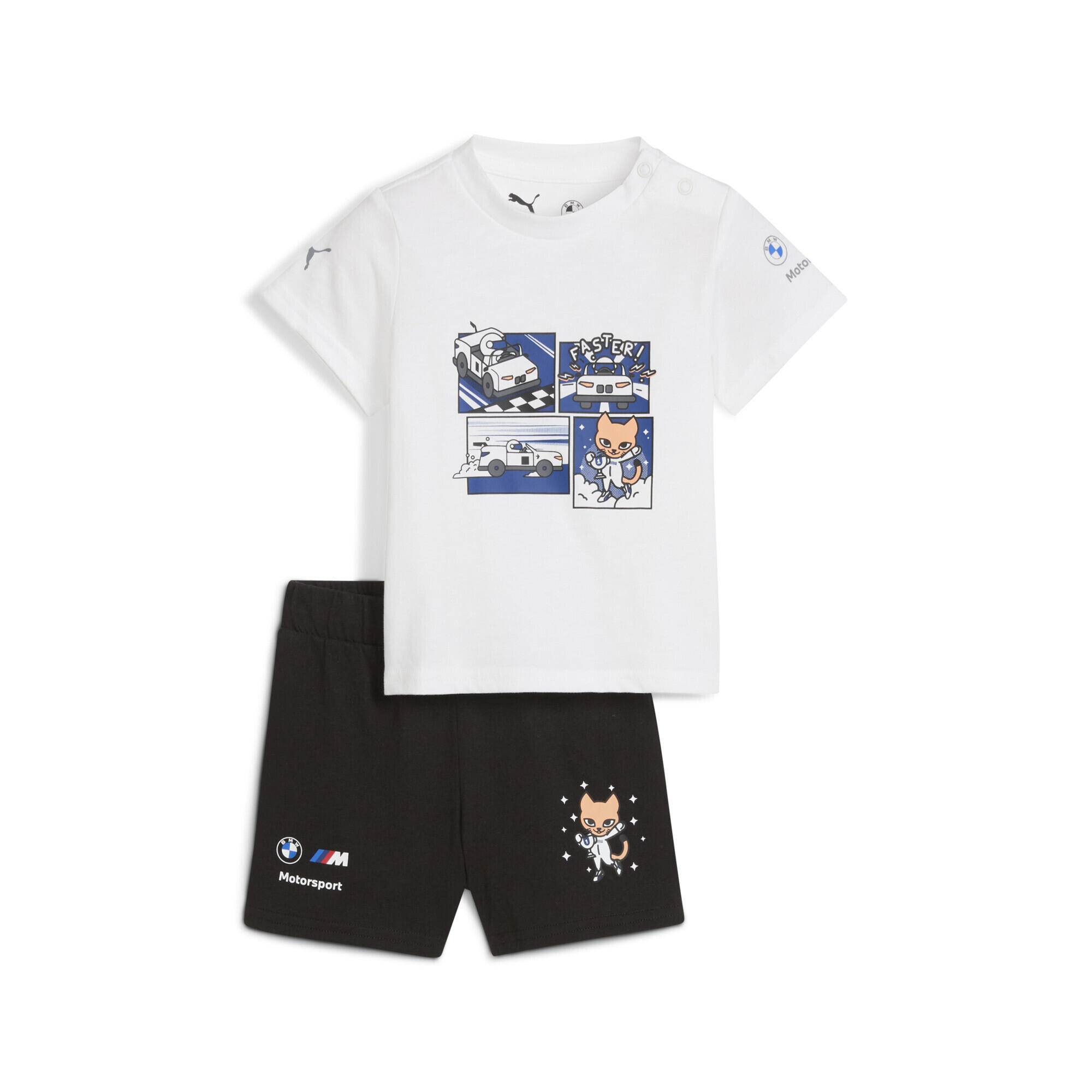PUMA BMW M Motorsport Essentials Kurzarm-Set Kinder PUMA White