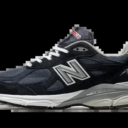 Men - Running - Shoes - Comfortable, Stable - 990 v3 - Navy/White