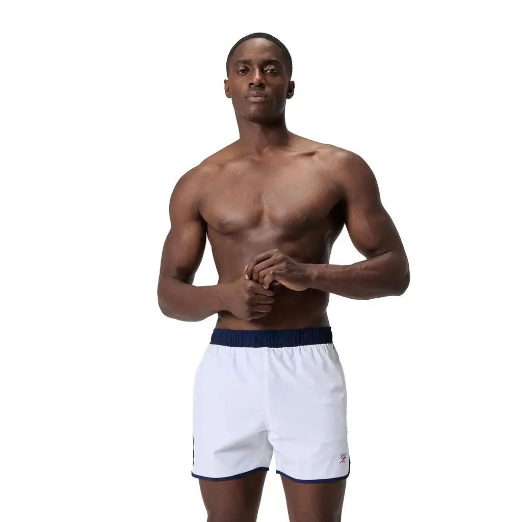 Mens Jetstream Volley Retro Logo Swim Shorts (White)