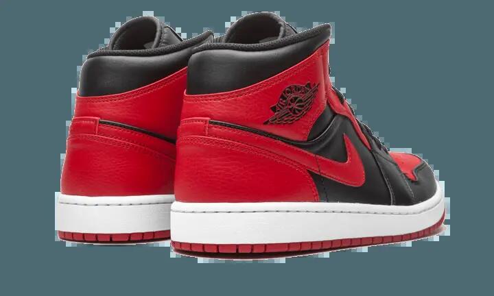 Unisex - basketball schuhe - jordan 1 mid banned - schwarz/red 2/6