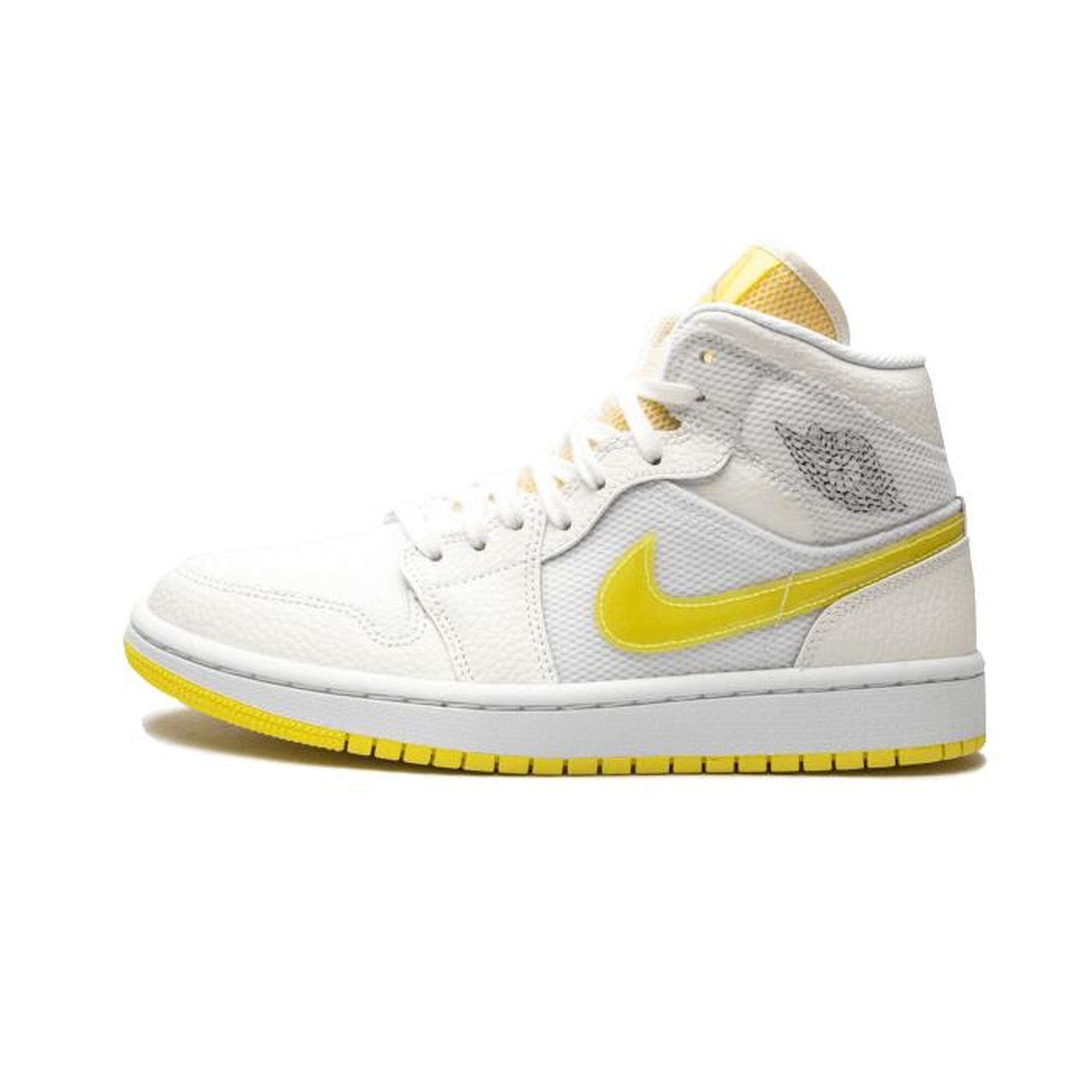 Jordan - Air Jordan 1 Mid Se Voltage Yellow - Chaussures De Sport - Blanc - Decathlon