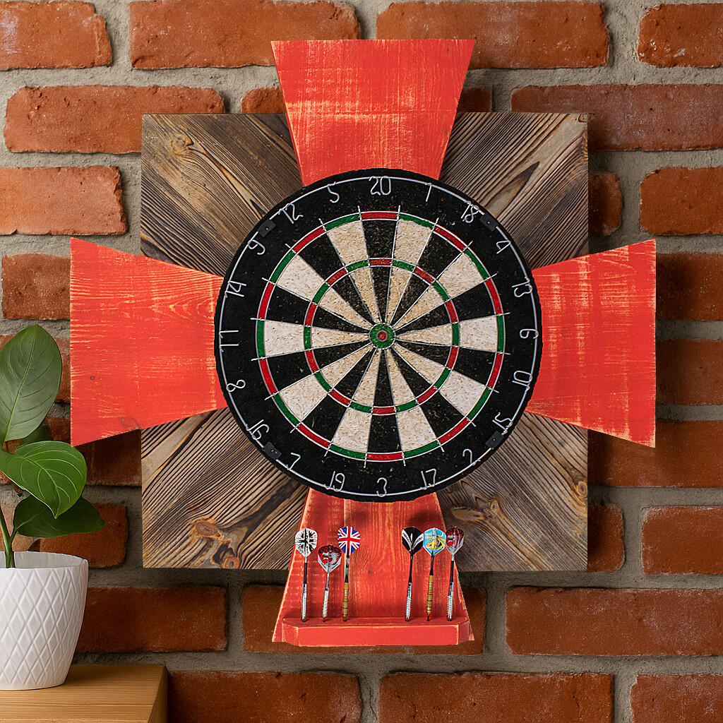 Tablica Drewniana John Paddle do Darta Order Fire Red 4/7
