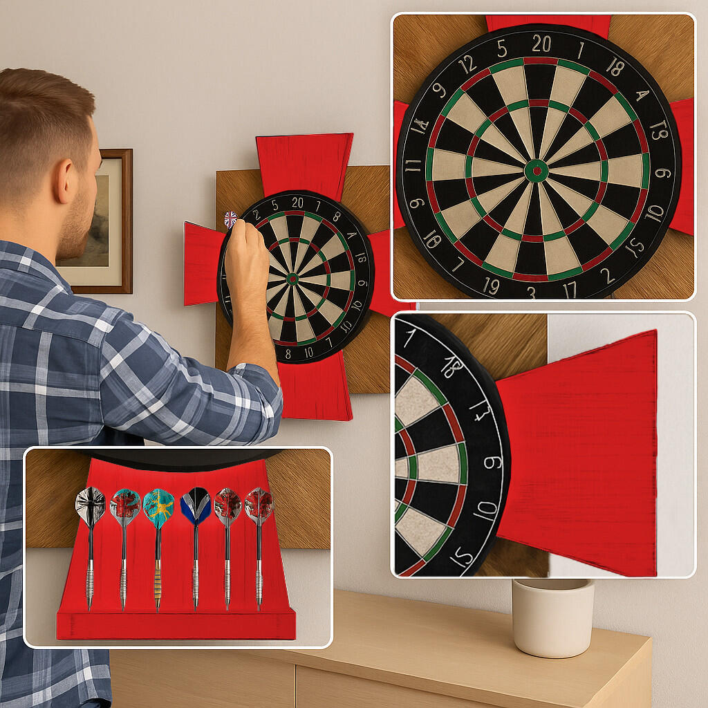 Tablica Drewniana John Paddle do Darta Order Fire Red 3/7