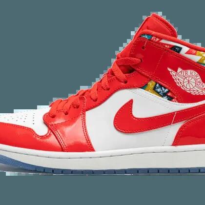 Jordan 1 Mid Barcelona Sweater Red Patent (GS)