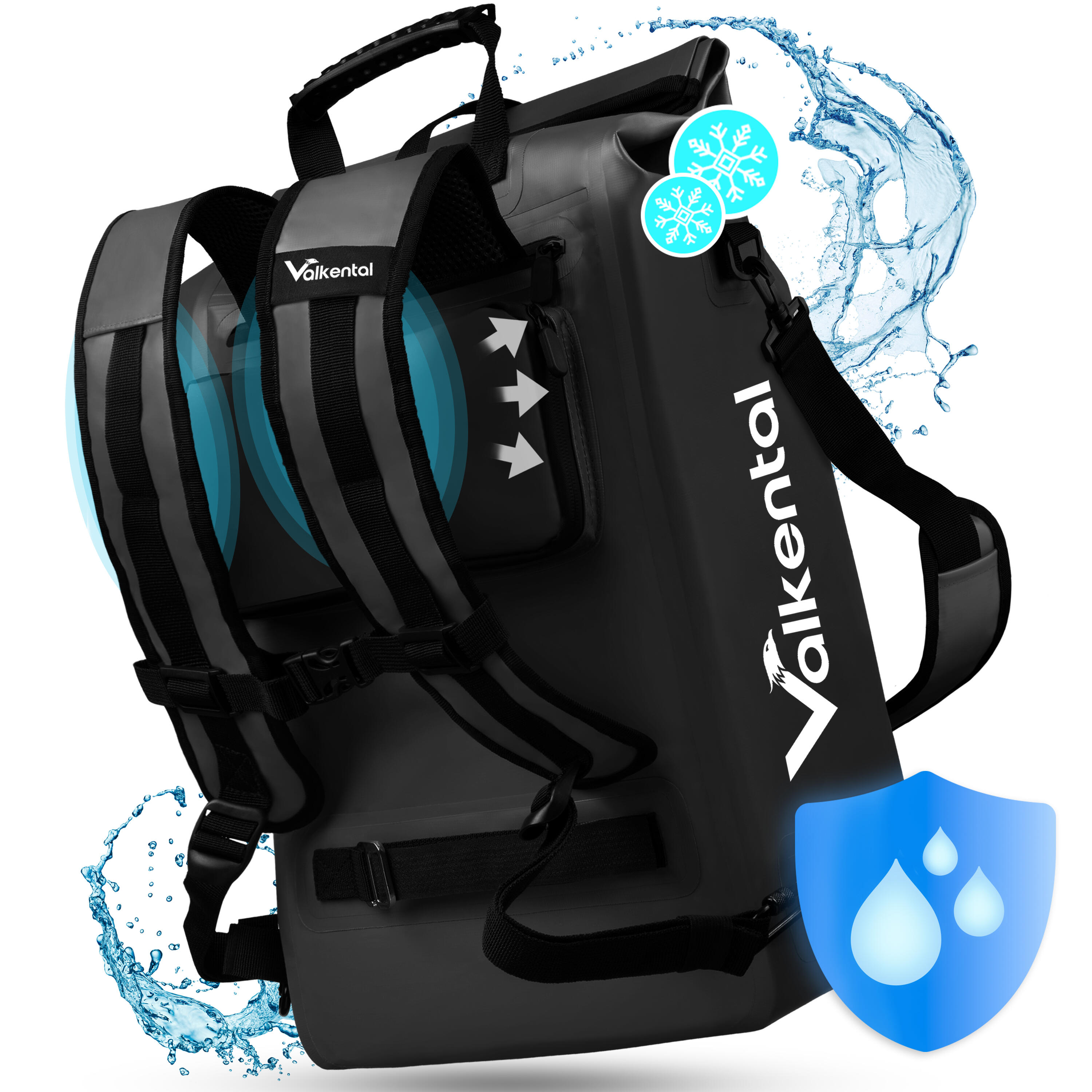 Valkental - Sac A Dos Velo Pour Sacoche Velo Porte‑bagage Bikepacking, 23l Etanche - Sacoche Vélo - Noir - 23 L - Decathlon