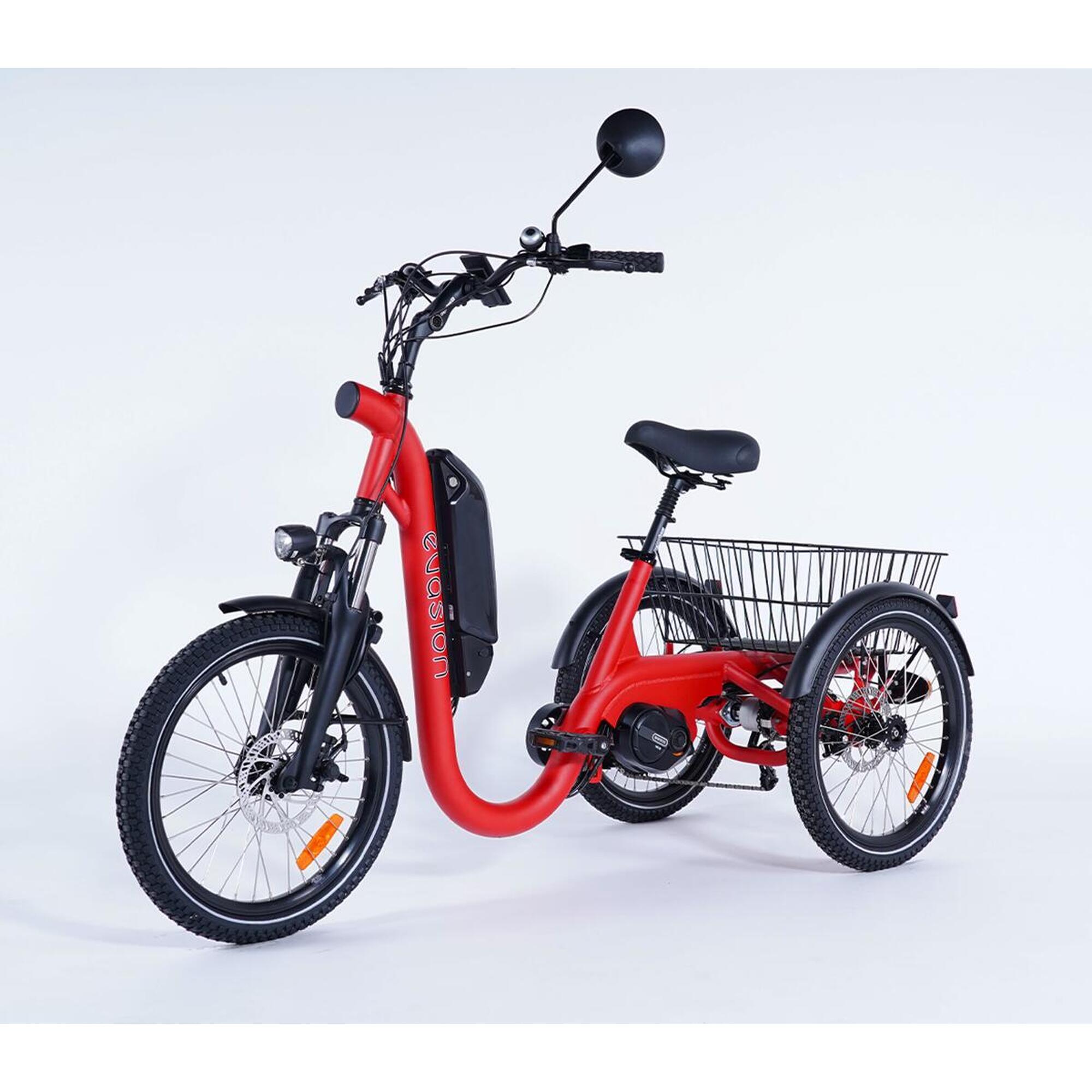 Damius - Tricycle Adulte Électrique Evasion Moteur Pédalier 95nm - Separable - Tricycle - Rouge - Decathlon