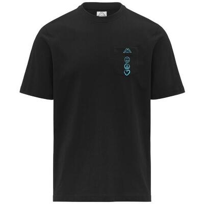 T shirt maglietta da uomo in cotone nero da sportivo