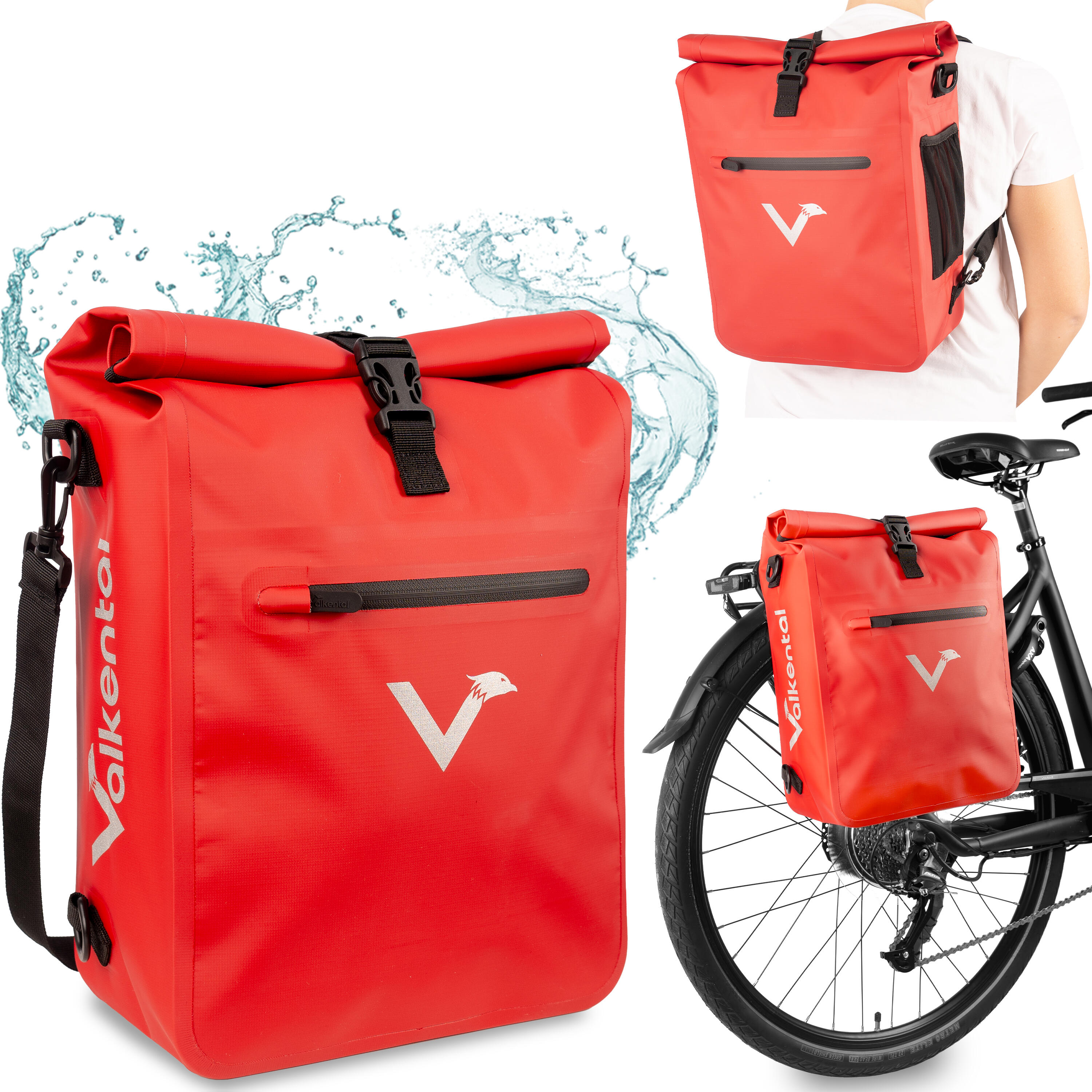Alforge bagageiro mochila 3em1 – compacto 18 l – valkone