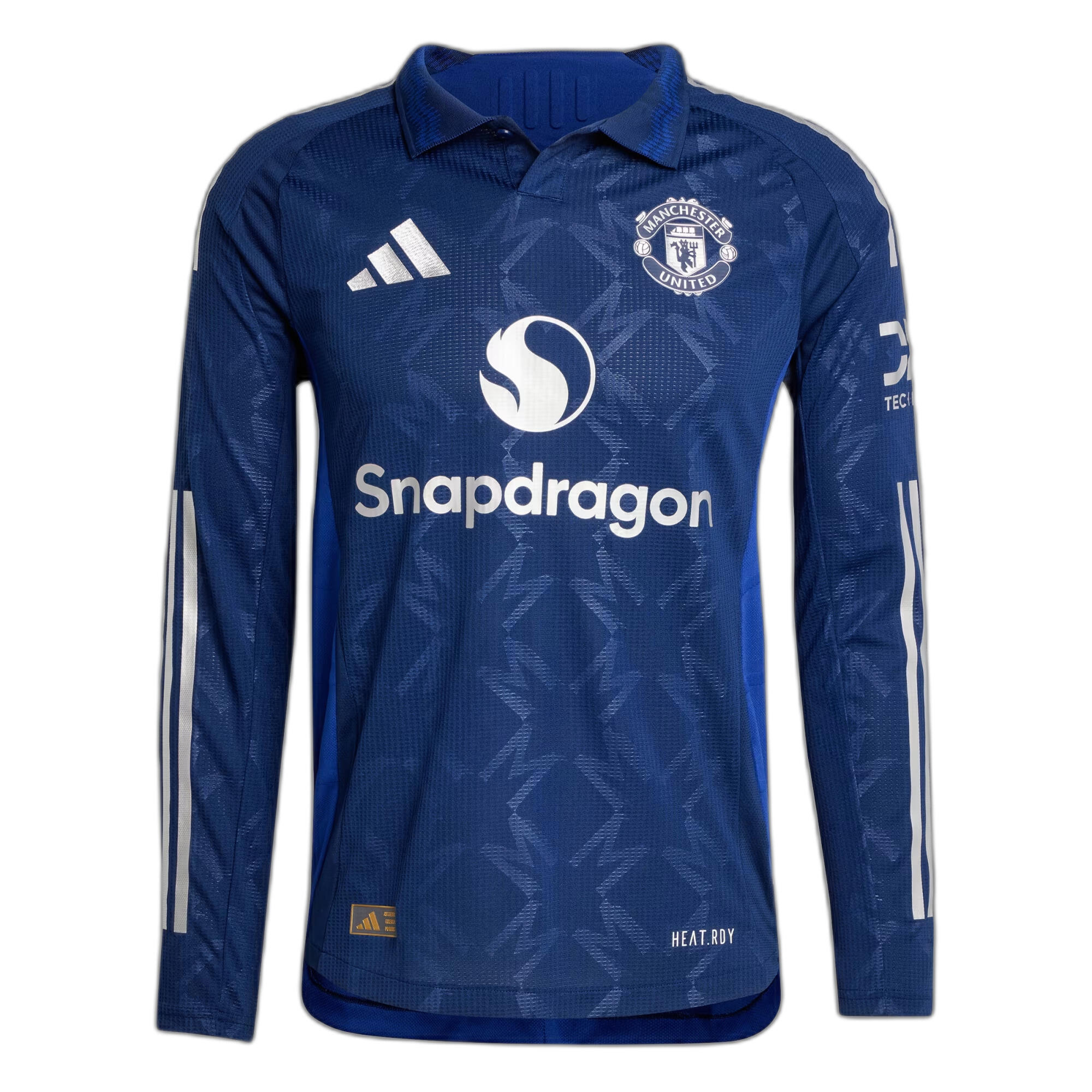 Adidas - Maillot Extérieur Authentique Manches Longues Manchester United 2024/25 - Maillot Manches Longues - Bleu - Decathlon