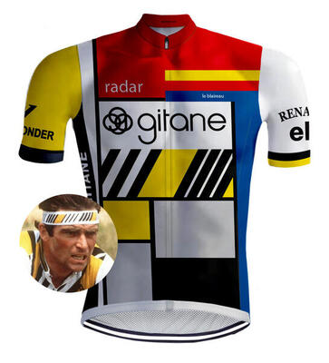 Retro wielershirt combi shirt le blaireau - redted