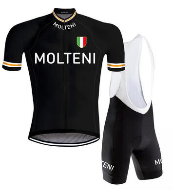 Retro wielertenue molteni zwart - redted