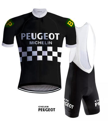 Retro Radsport Outfit Peugeot Schwarz - REDTED