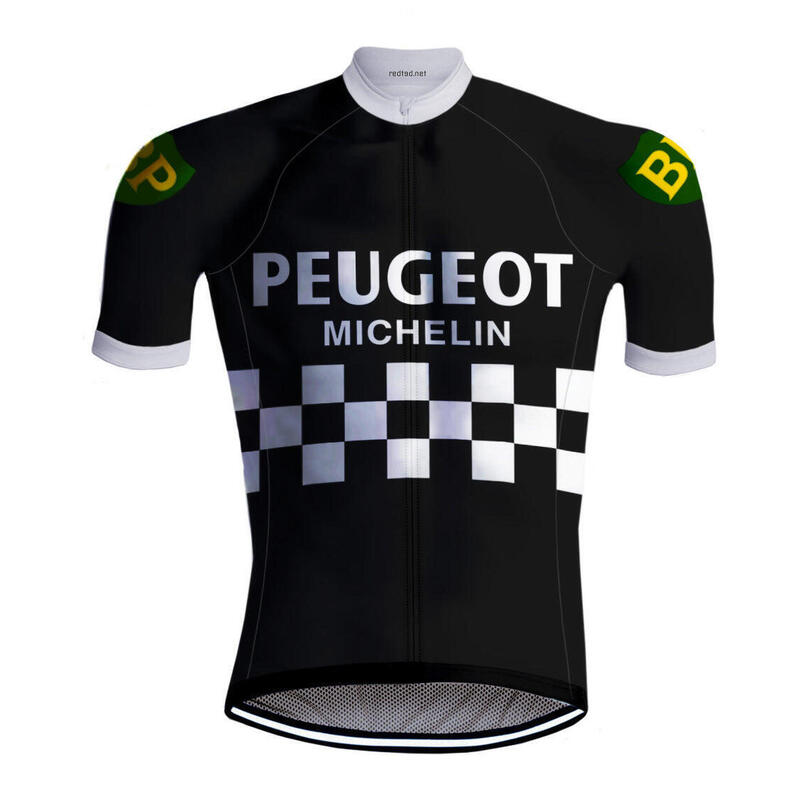 Maillot Cyclisme Vintage Peugeot - REDTED - Noir
