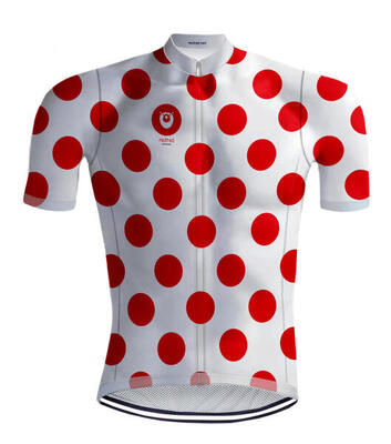 Retro wielershirt - bolletjestrui - redted