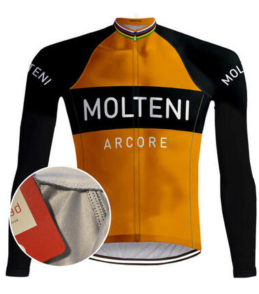 MAILLOT CYCLISME VINTAGE MOLTENI ORANGE – REDTED