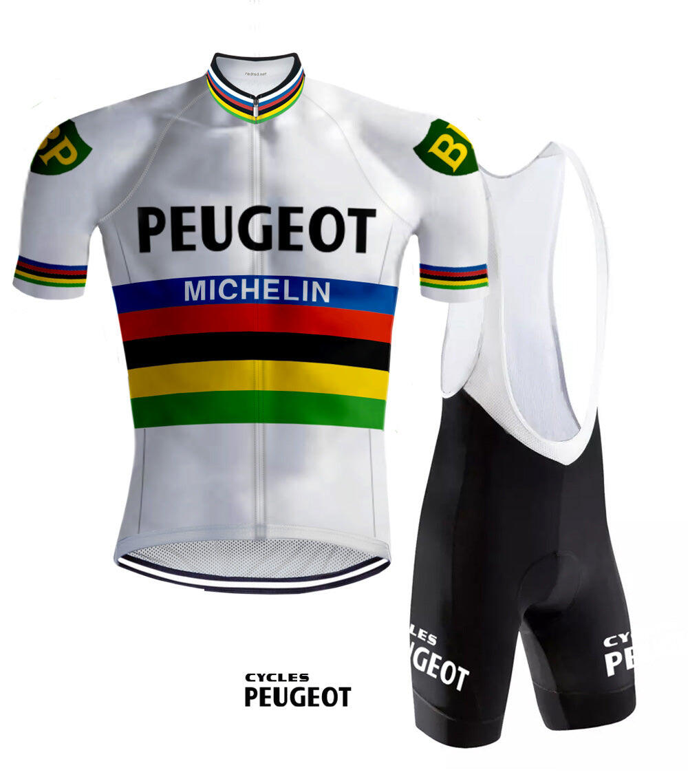 Maglia da ciclismo retrò Peugeot Rainbow - REDTED 1/5