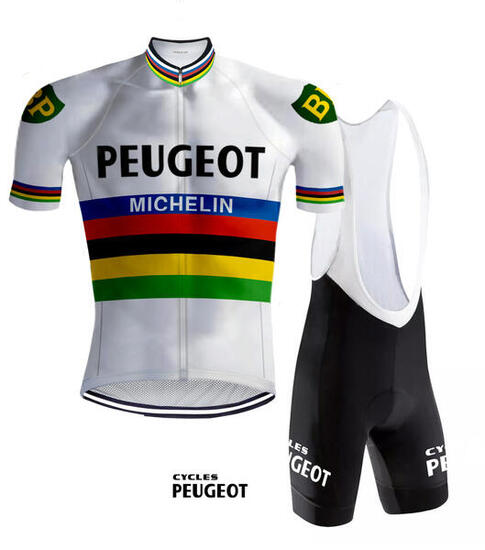 Retro Radsport Outfit Peugeot Regenbogen - REDTED