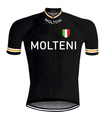 Retro wielershirt molteni zwart - redted