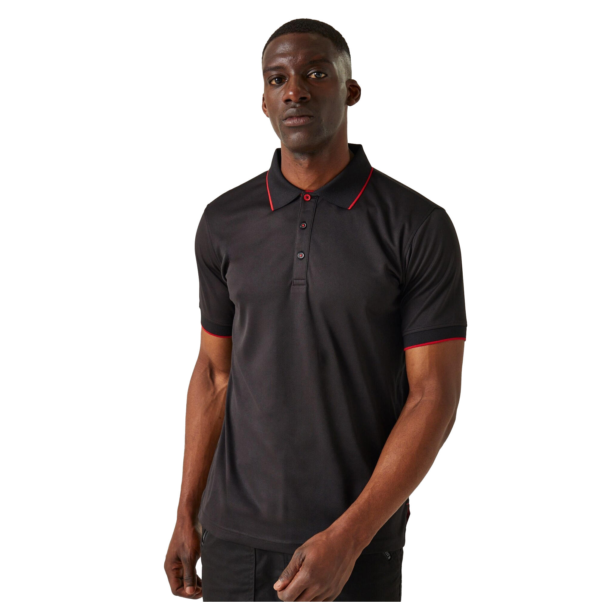 Regatta Polo Manches Courtes NAVIGATE Homme (Noir / Rouge) 4/5