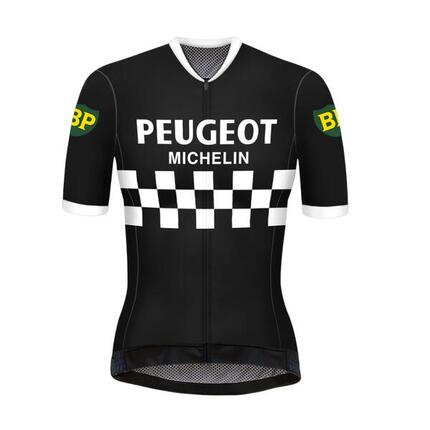 Retro Radtrikot Damen Peugeot Schwarz – REDTED