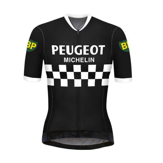 Retro Radtrikot Damen Peugeot Schwarz – REDTED