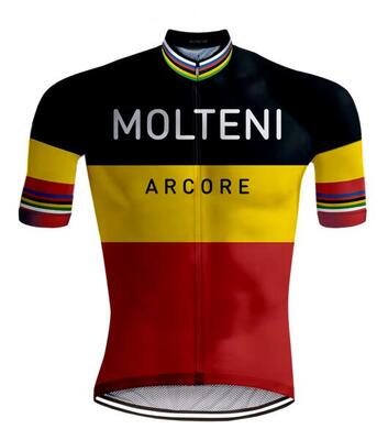 Retro wielershirt - molteni belgische kampioenstrui - redted
