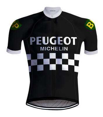 Retro wielershirt peugeot zwart – redted