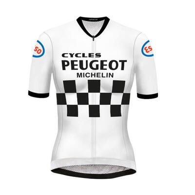 Retro Radtrikot Damen Peugeot Weiß - RedTed