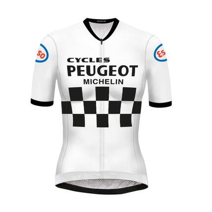 Retro Radtrikot Damen Peugeot Weiß - RedTed