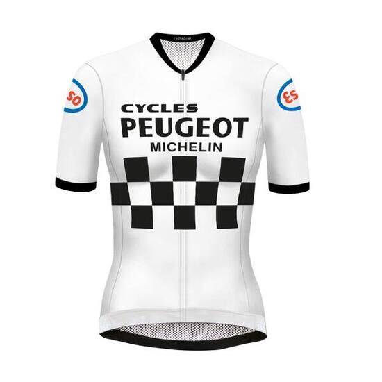 Retro Radtrikot Damen Peugeot Weiß - RedTed