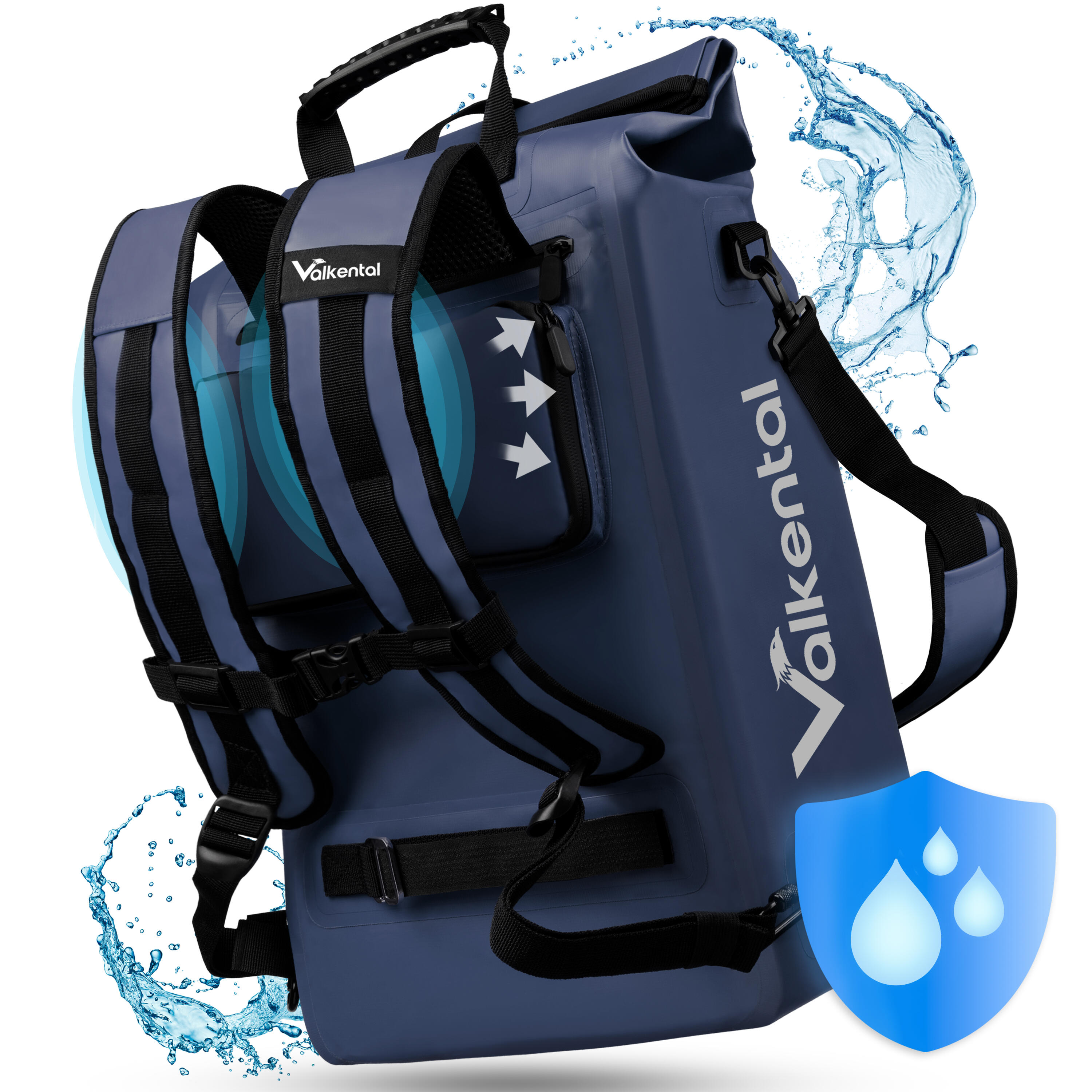 Valkental - Sac A Dos Velo Pour Sacoche Velo Porte‑bagage Bikepacking, 23l Etanche - Sacoche Vélo - Bleu - 23 L - Decathlon