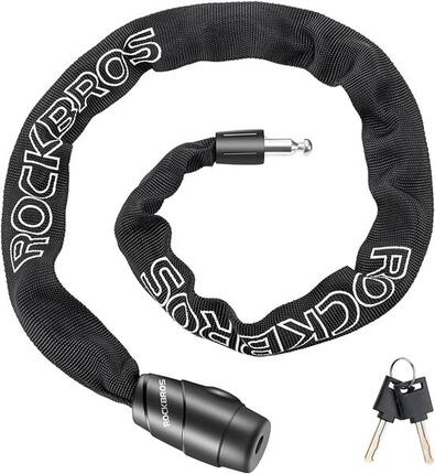 ROCKBROS Antivol Chaîne Vélo 95cm/ 15mm Cadenas Vélo Chaîne Serrure